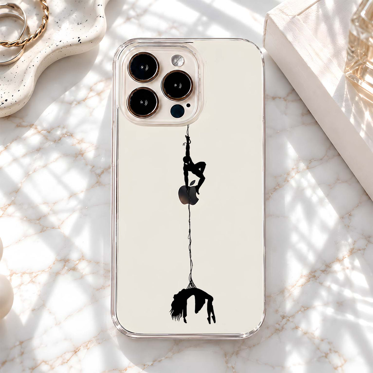 Hanging Spider Silhouette Clear Silicon Cover