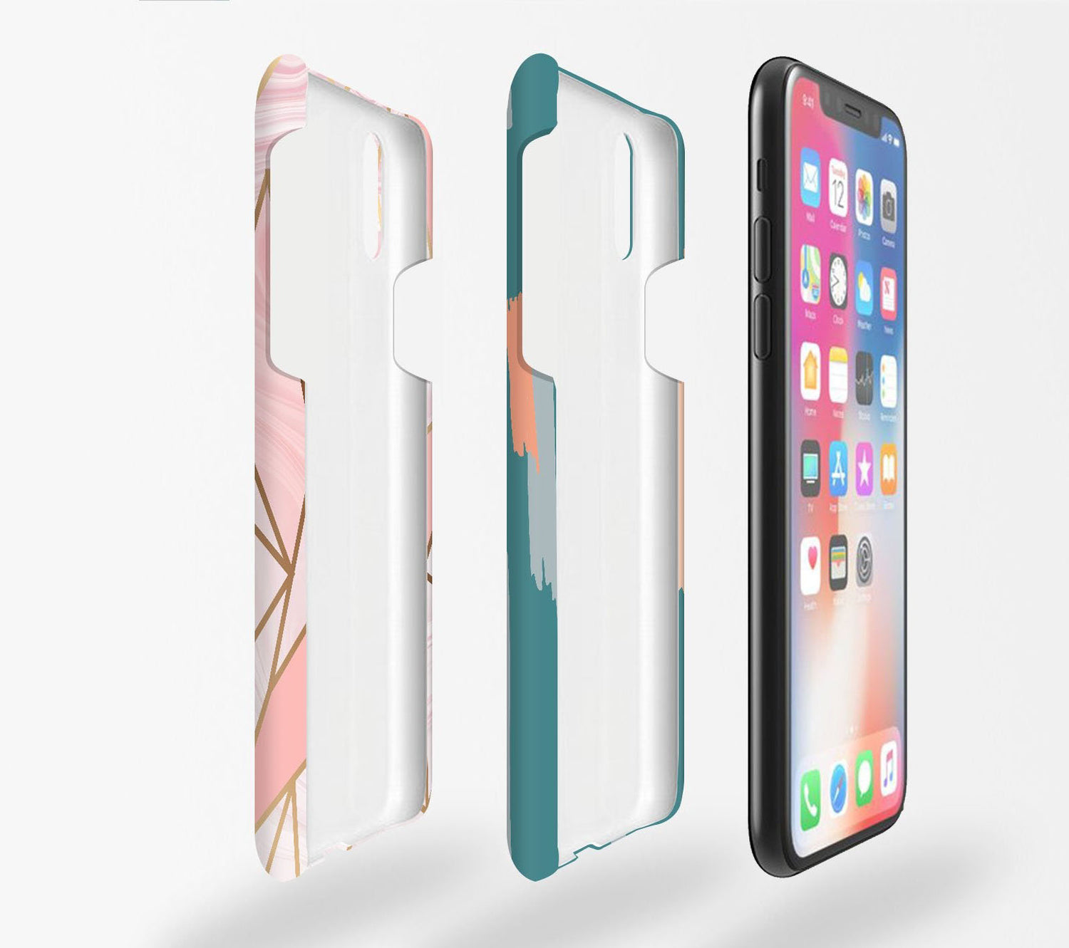 Flowing Marble Glitter Design Slim Case Cover With Same Design