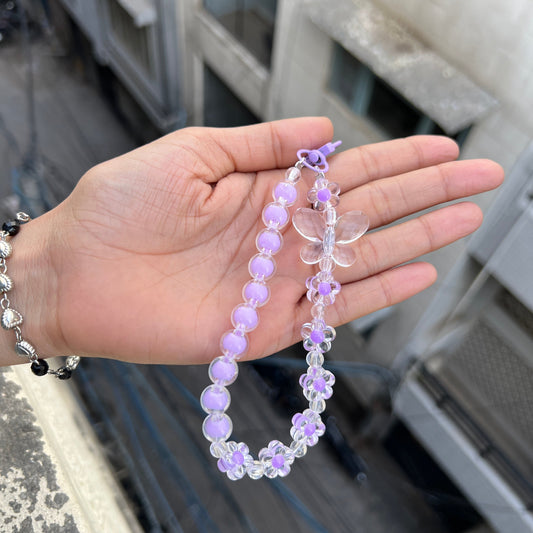 Lavender Butterfly Bloom Phone Charm