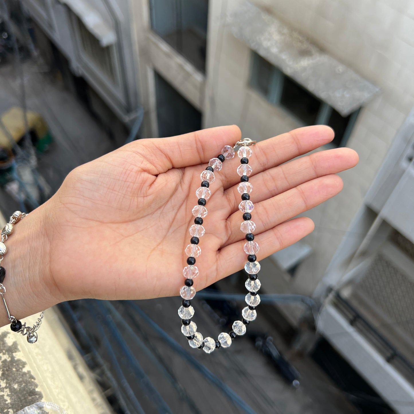 Midnight Crystal Chain Phone Charm