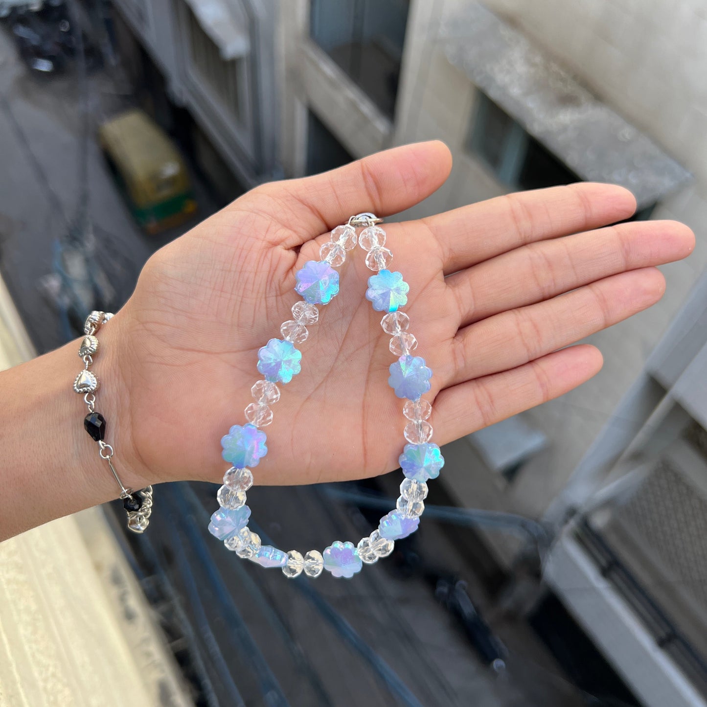 Icy Flower Glow Phone Charm