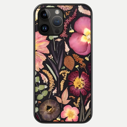 Petal Dream Tapestry Glass Case showing full back design in clean flat view with glossy glass finish.