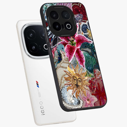 Beaded Garden Fantasy Glass Case displayed in angled mockup highlighting fantasy inspired floral bead pattern.
