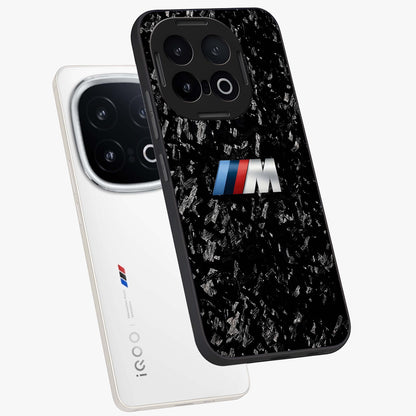 Carbon Speed Mark Glass Case displayed in angled mockup highlighting racing inspired carbon design and sleek aesthetic style.