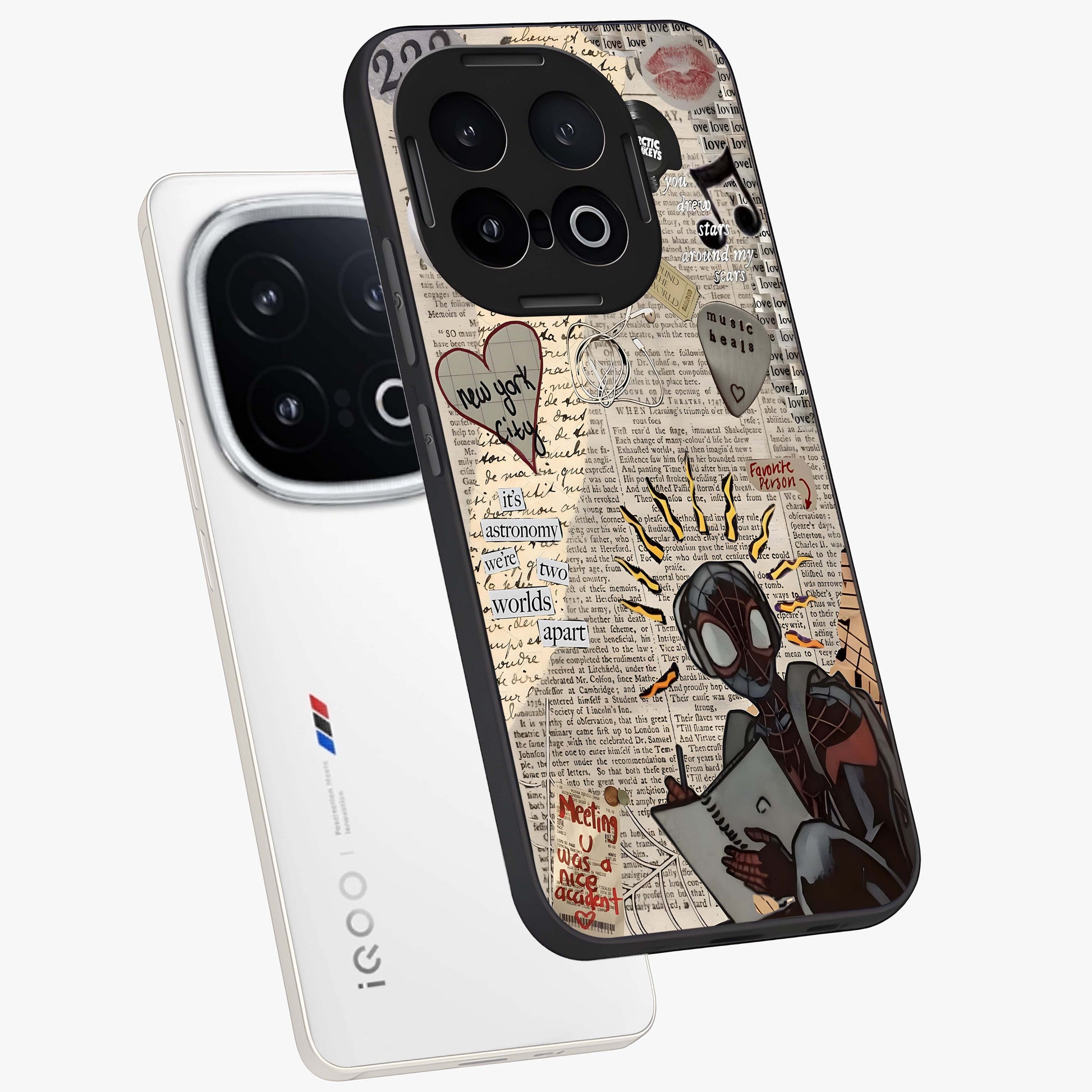 City Dream Sketch Glass Case displayed in angled mockup highlighting minimal city illustration with aesthetic sketch style.