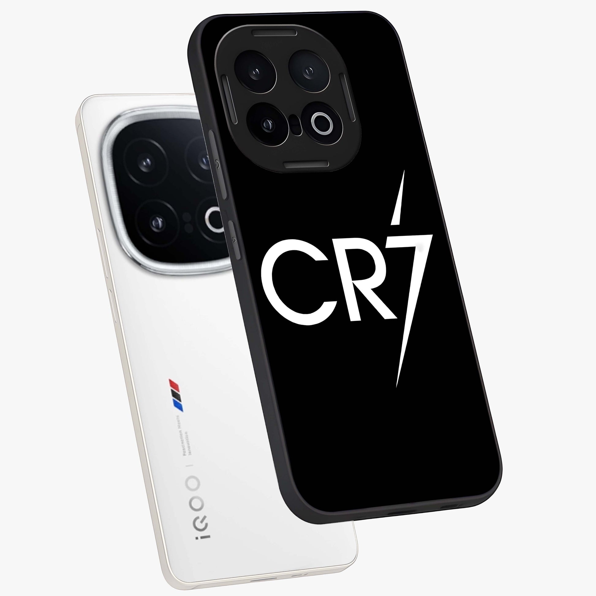 Cr7 Elite Strike Glass Case displayed in angled mockup highlighting powerful sports graphic with bold athletic theme.