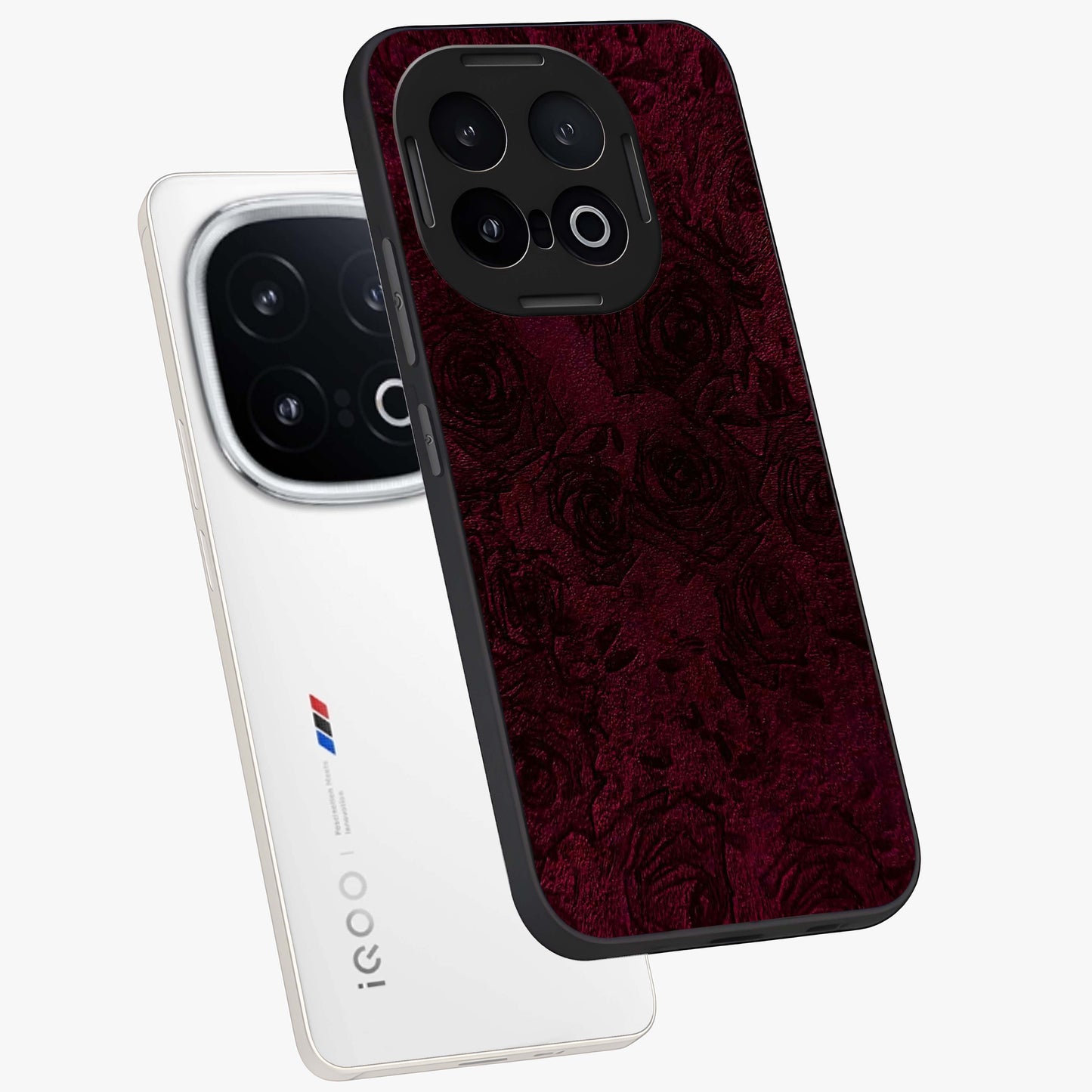 Crimson Fade Flow Glass Case displayed in angled mockup highlighting smooth gradient design with modern aesthetic style.