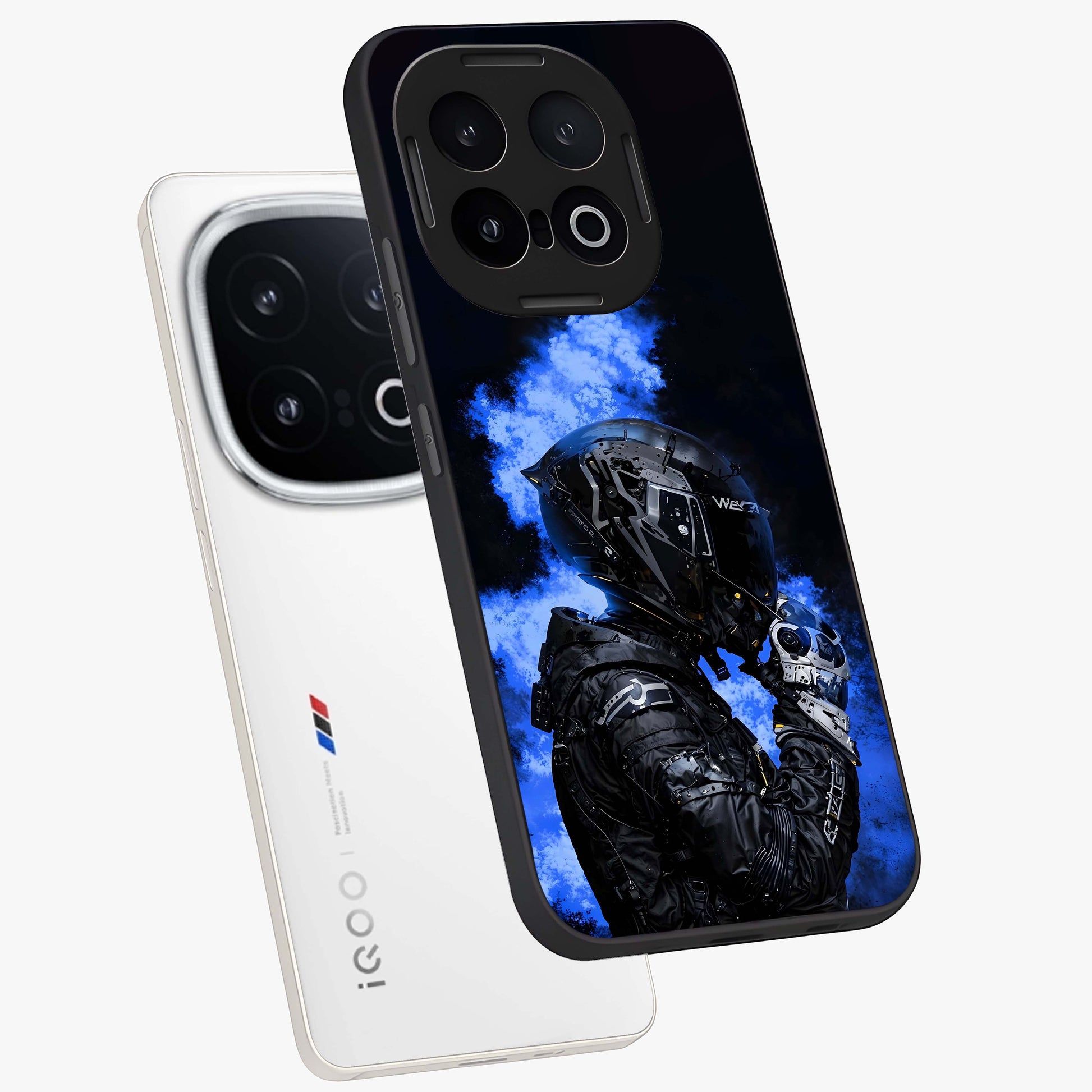 Cyber Sentinel Protocol Glass Case displayed in angled mockup highlighting digital cyber design with sci-fi aesthetic style.