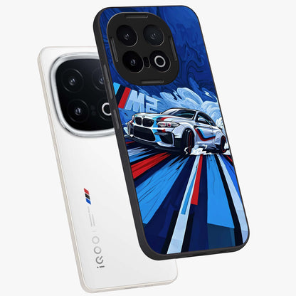 Drift Power Rush Glass Case displayed in angled mockup highlighting powerful drift car design with sporty aesthetic style.