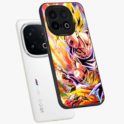 Firing Goku Glass Case displayed in angled mockup highlighting dynamic anime character design with action aesthetic.