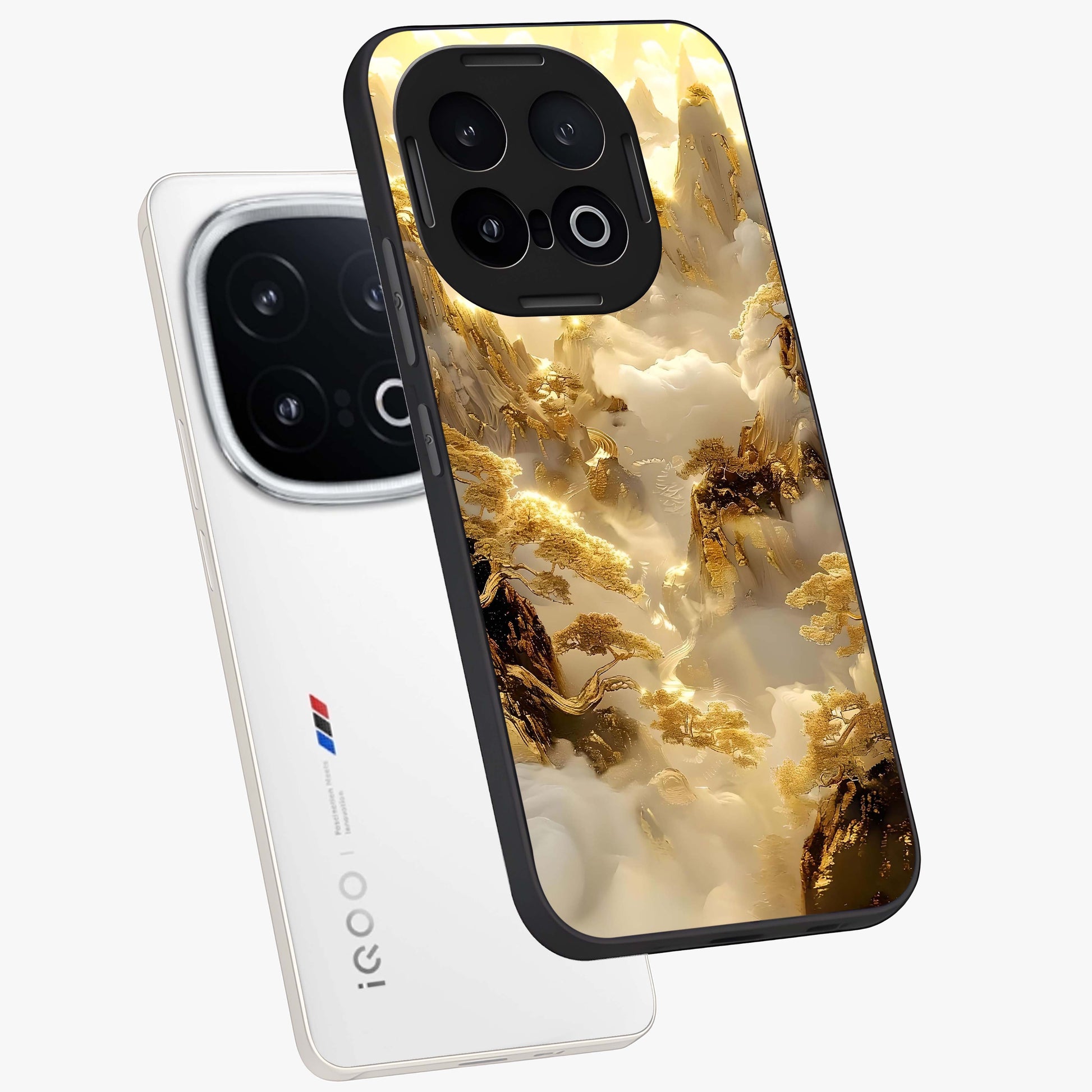 Gates Of Illumination Glass Case displayed in angled mockup highlighting radiant portal inspired design with fantasy aesthetic.