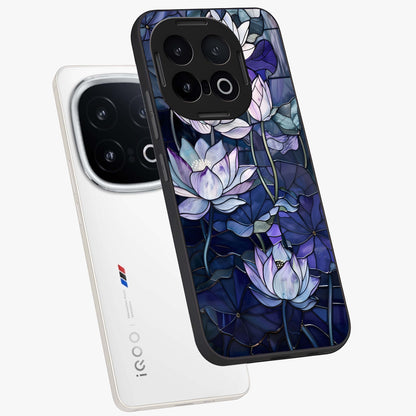 Gloss Petal Rush Glass Case displayed in angled mockup highlighting vibrant petal design with elegant floral aesthetic.