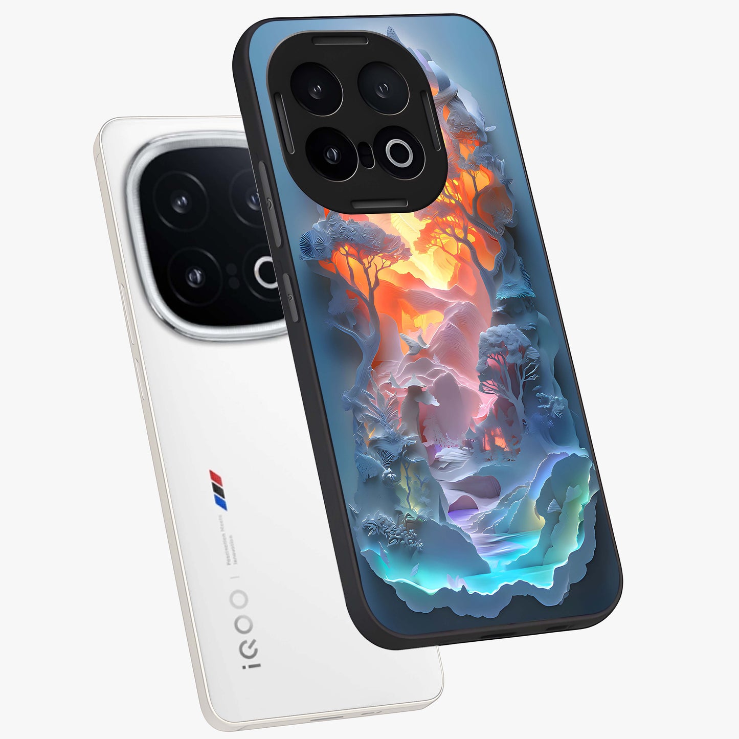 Glow Forest Portal Glass Case displayed in angled mockup highlighting mystical forest design with magical glowing aesthetic.