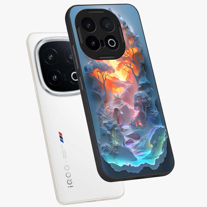 Glow Forest Portal Glass Case displayed in angled mockup highlighting mystical forest design with magical glowing aesthetic.