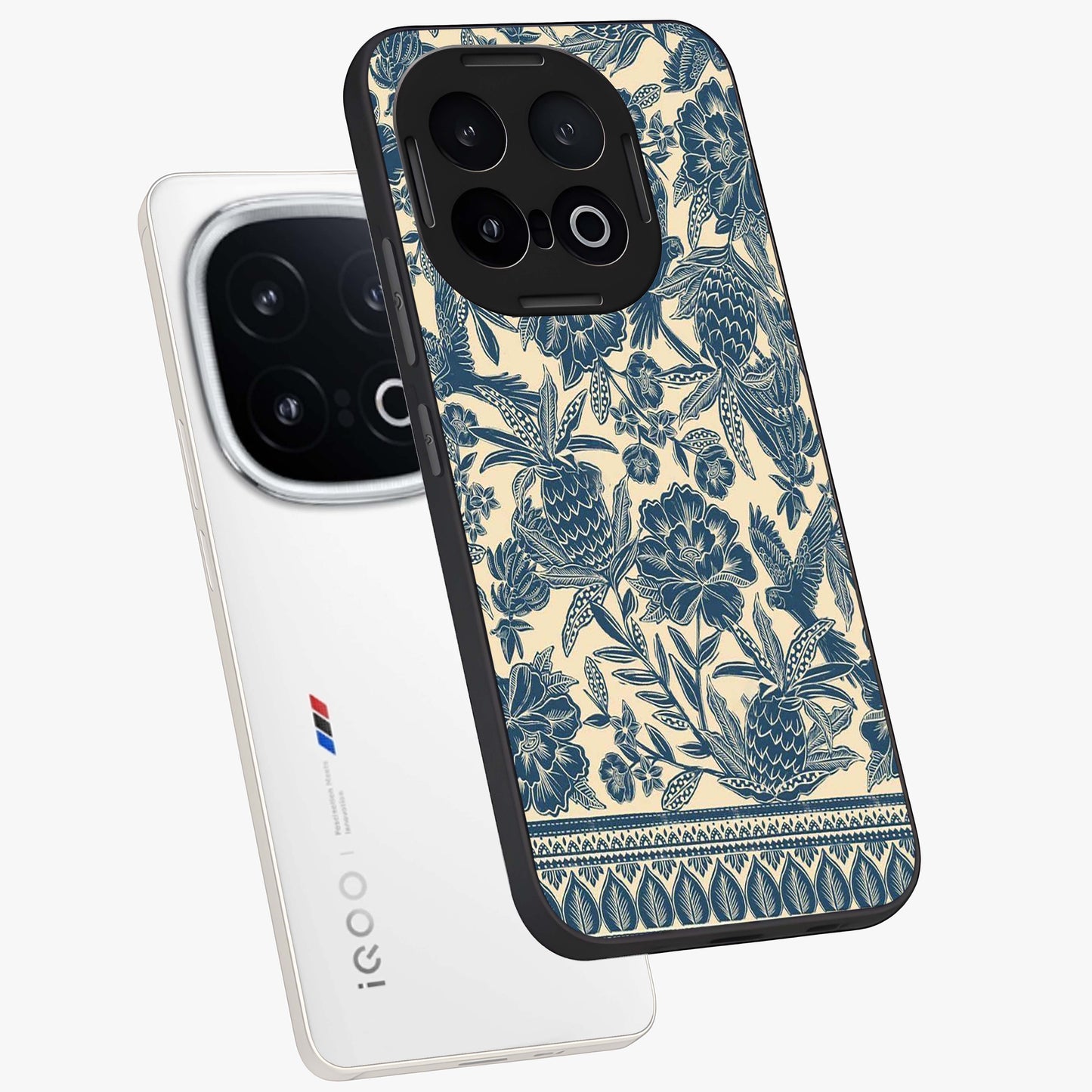 Heirloom Wild Bloom Glass Case displayed in angled mockup highlighting botanical bloom design with classic aesthetic style.