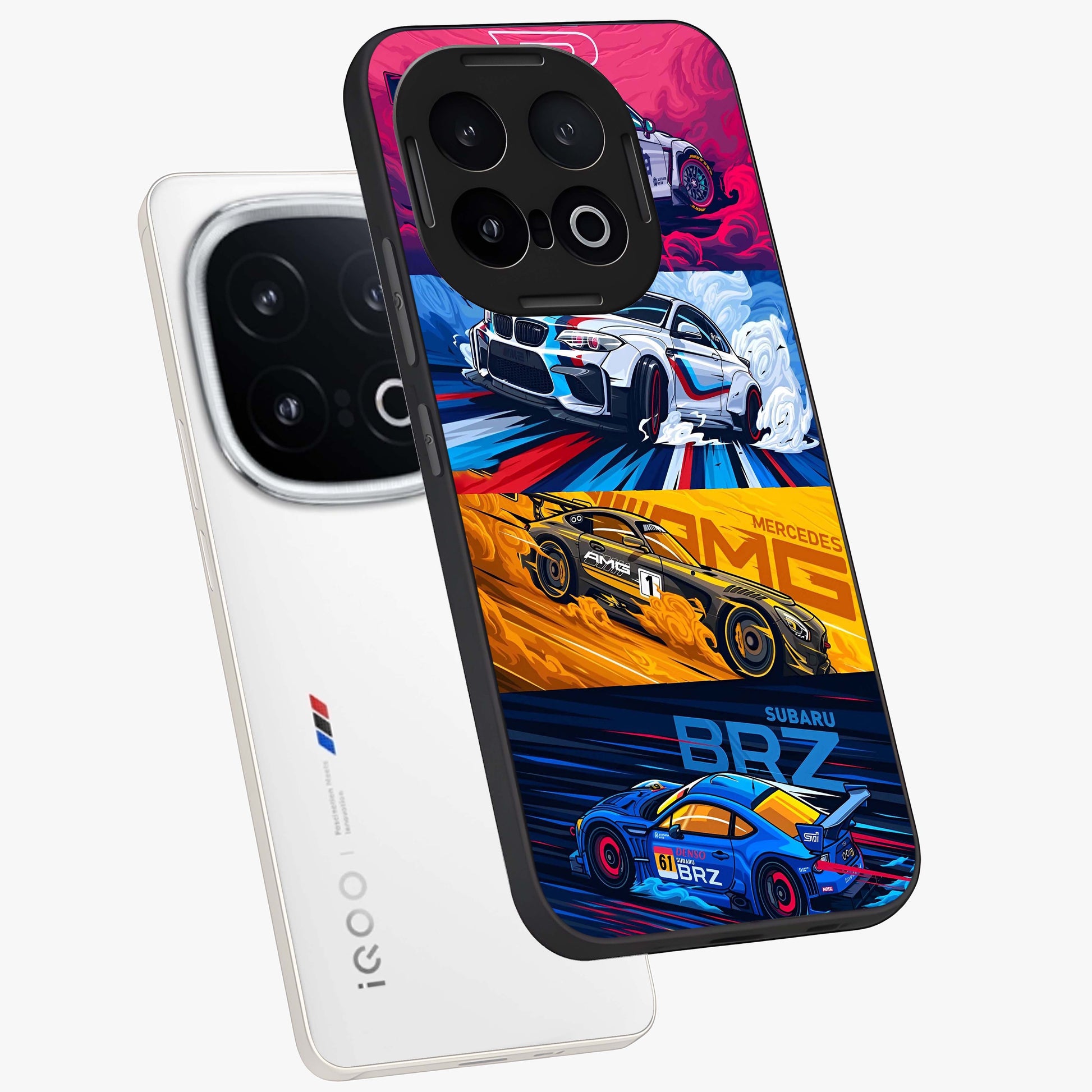 JDM Sports Car Glass Case displayed in angled mockup highlighting sleek Japanese racing car design with automotive aesthetic.