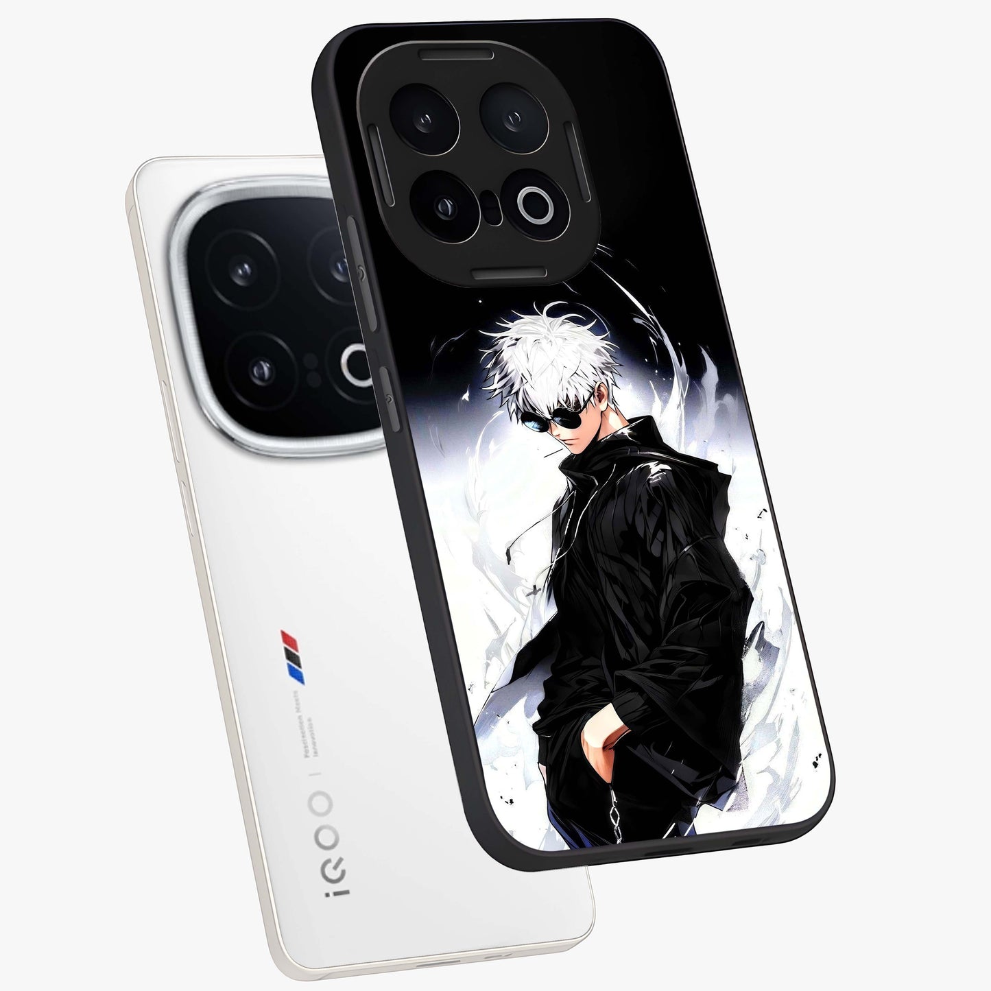 Limitless Shadow King Glass Case displayed in angled mockup highlighting dramatic dark hero design with intense aesthetic.