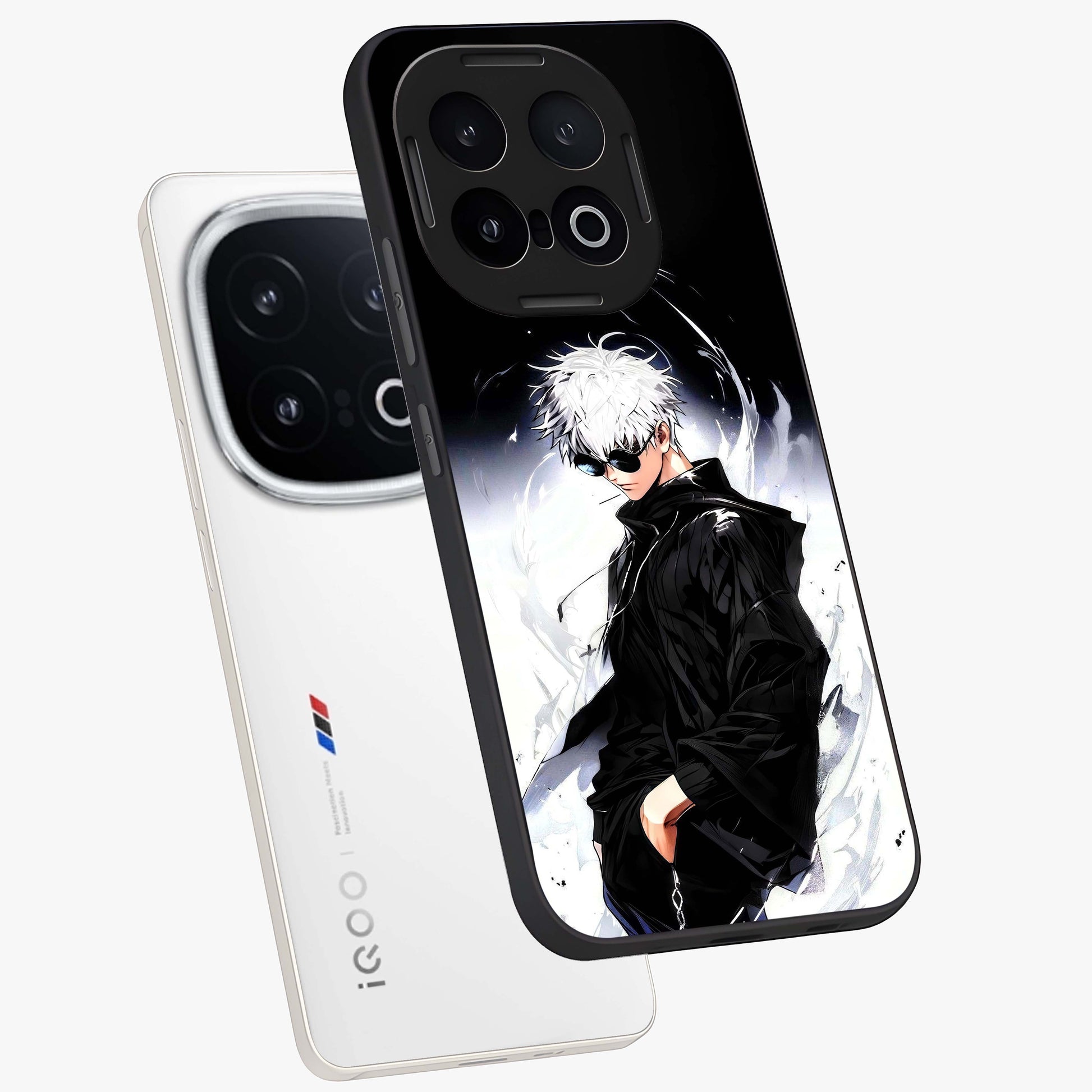 Limitless Shadow King Glass Case displayed in angled mockup highlighting dramatic dark hero design with intense aesthetic.