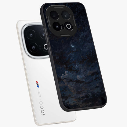 Lunar Veil Silence Glass Case displayed in angled mockup highlighting soft lunar design with peaceful celestial aesthetic.