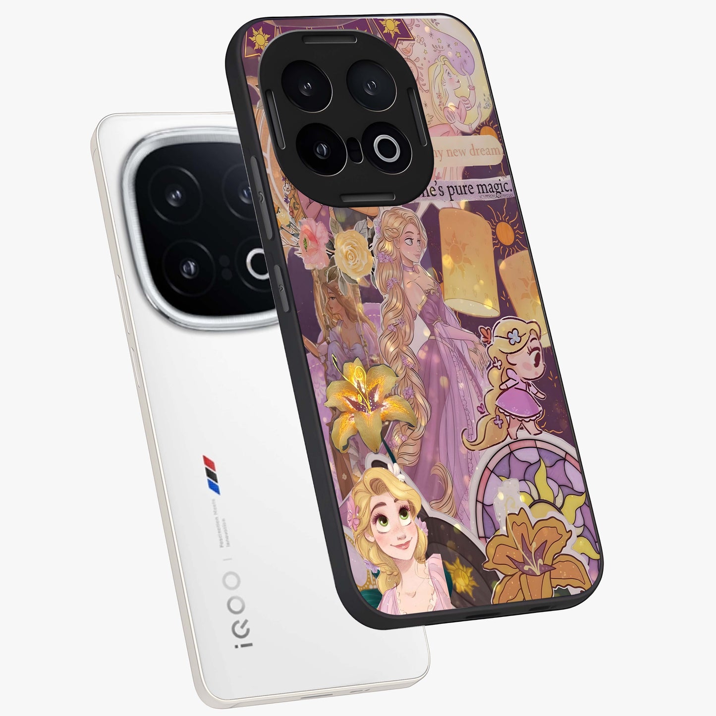 Magical Tangled Dream Glass Case displayed in angled mockup highlighting whimsical fantasy design with magical aesthetic.