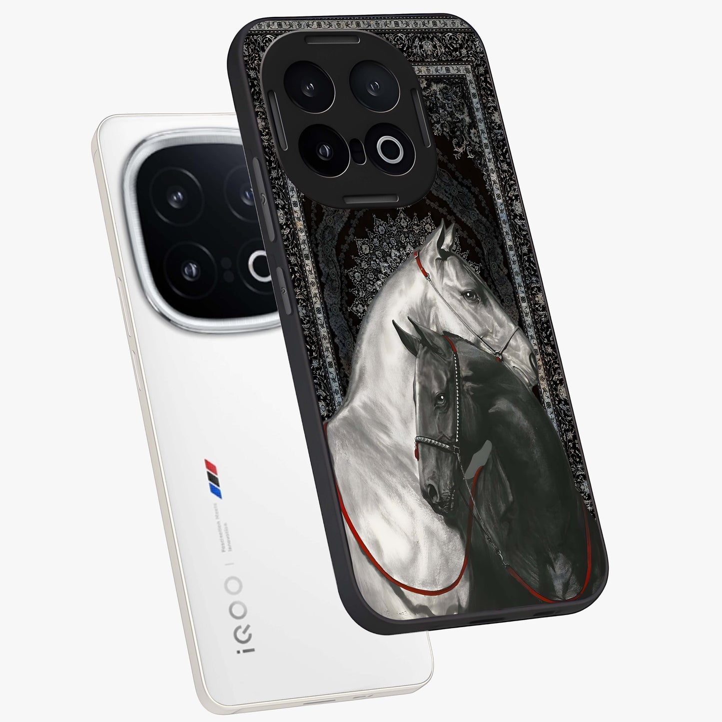 Majestic Ride Legacy Glass Case displayed in angled mockup highlighting sleek vehicle design with bold racing aesthetic.