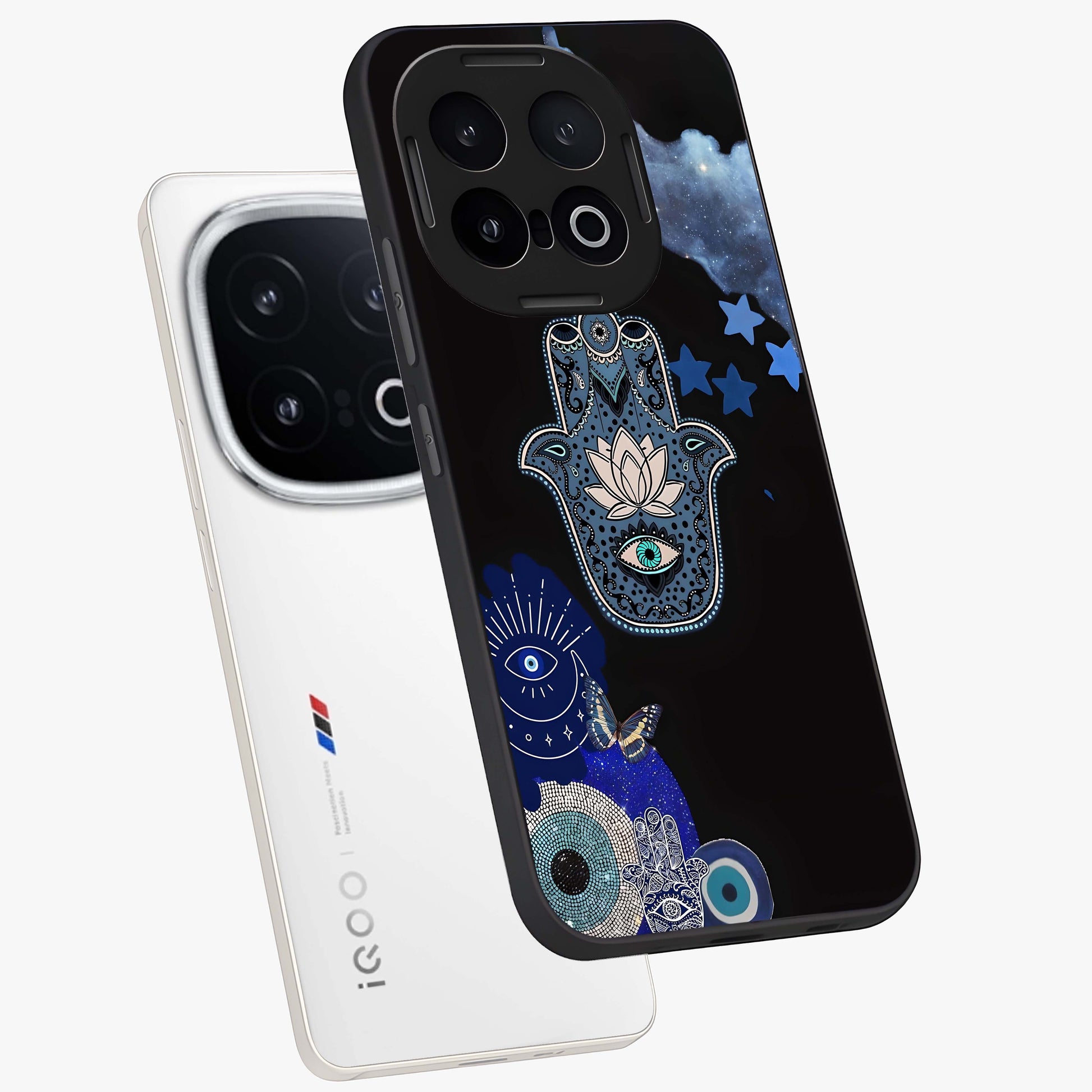Mystic Hand Aura Glass Case displayed in angled mockup highlighting magical aura design with spiritual aesthetic style.