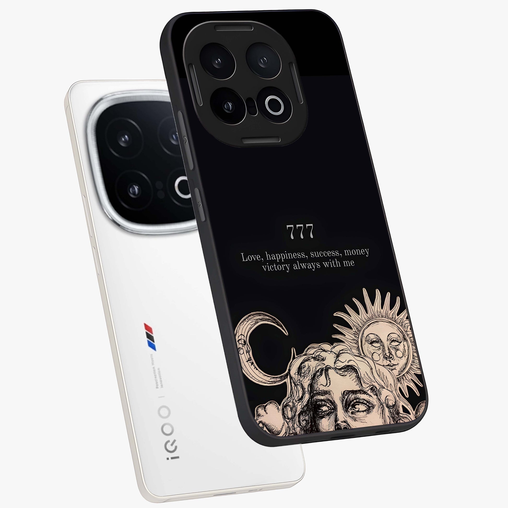 Mystic Victory Aura Glass Case displayed in angled mockup highlighting energetic aura design with bold mystical aesthetic.