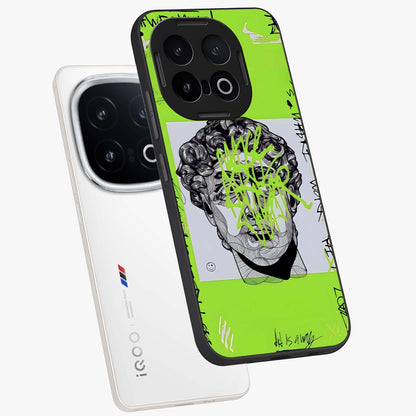 Neo Graffiti Rebellion Glass Case displayed in angled mockup highlighting urban street art design with rebellious aesthetic.