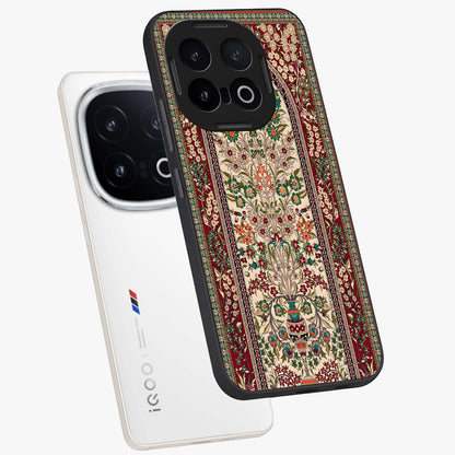 Persian Inspired Glass Case displayed in angled mockup highlighting intricate traditional design with elegant cultural aesthetic.