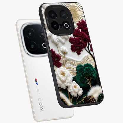 Radiant Bloom Elegance Glass Case displayed in angled mockup highlighting graceful floral design with radiant aesthetic style.