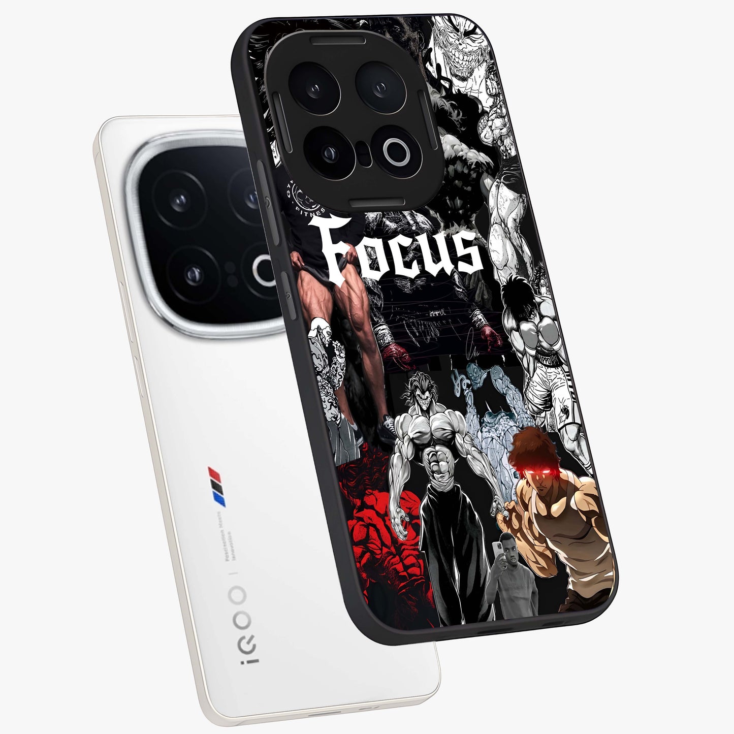 Relentless Power Focus Glass Case displayed in angled mockup highlighting bold statement design with modern aesthetic style.