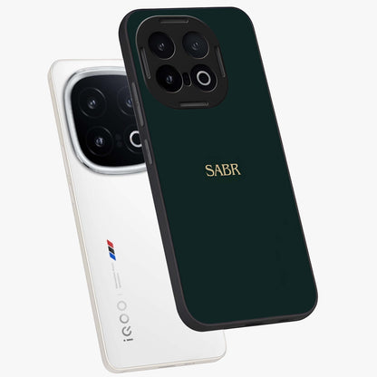 Sabr Minimal Patience Glass Case displayed in angled mockup highlighting simple inspirational design with clean aesthetic style.