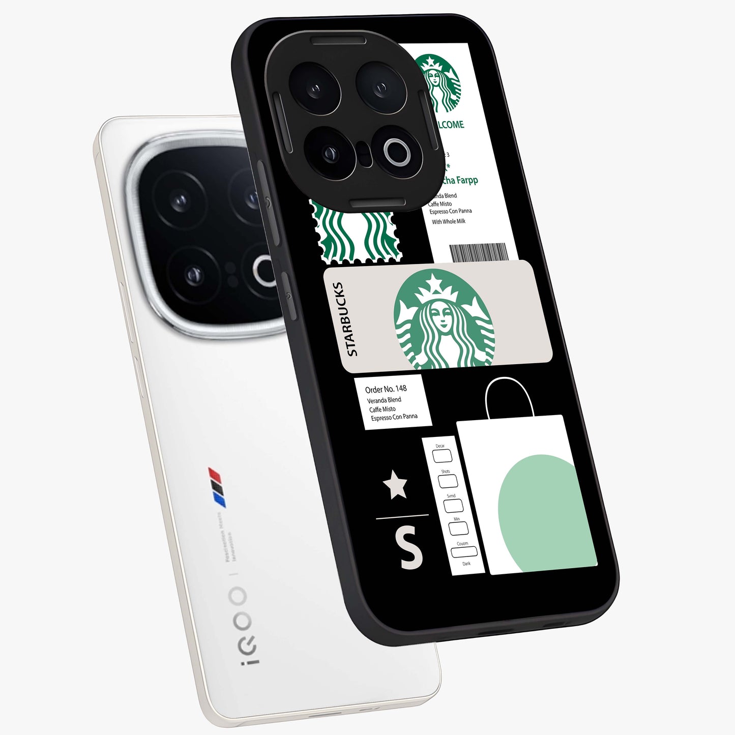 Starbucks Mocha Glass Case displayed in angled mockup highlighting stylish mocha themed design with cozy café aesthetic.