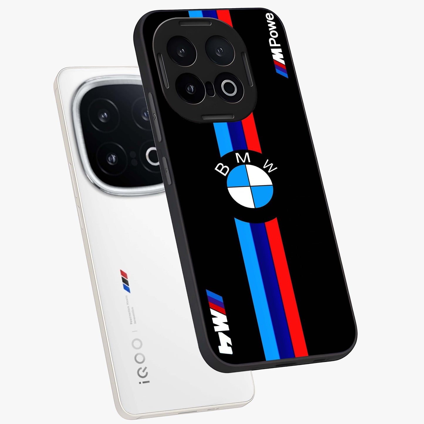 Turbo BMW Beast Glass Case displayed in angled mockup highlighting sleek racing car design with bold automotive aesthetic.