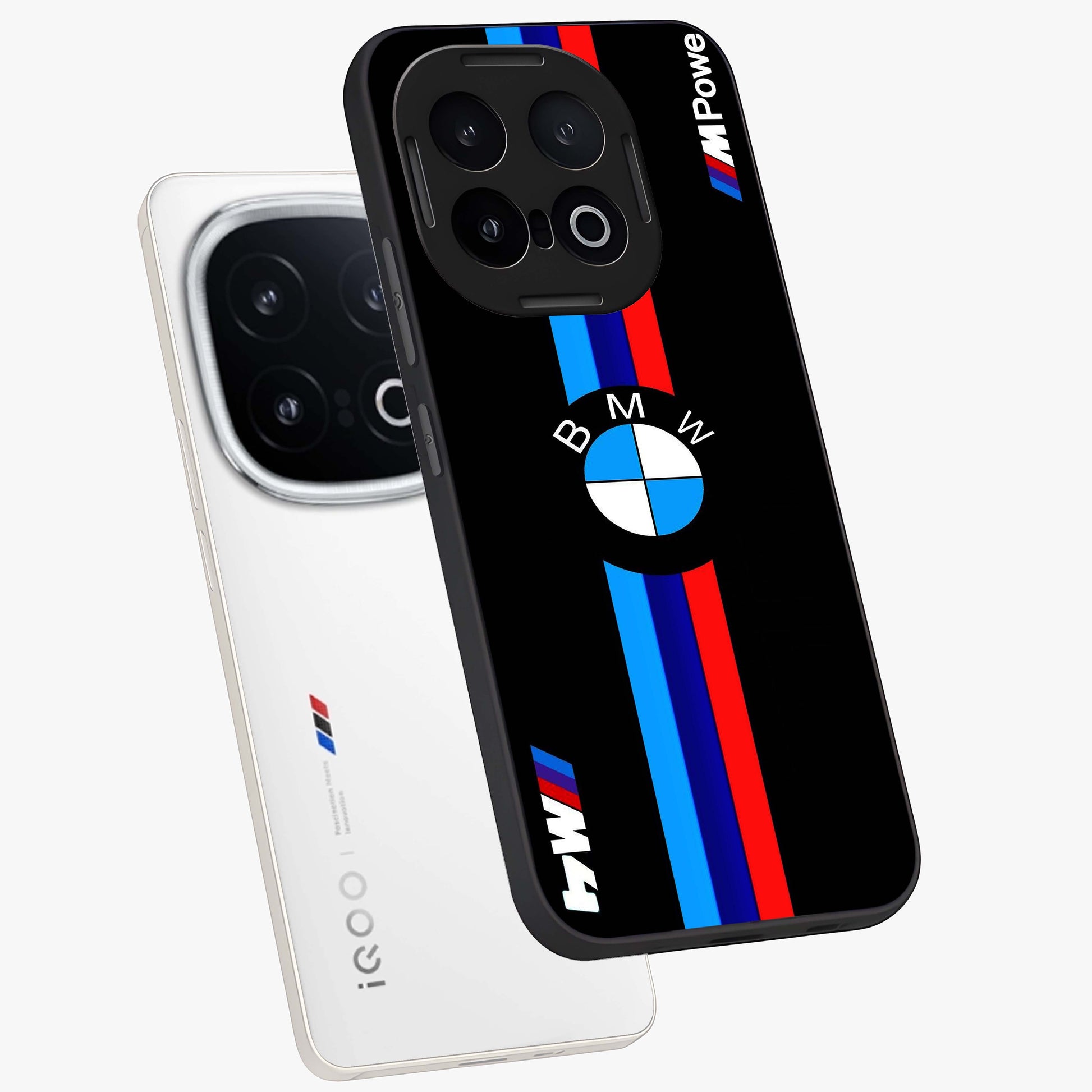 Turbo BMW Beast Glass Case displayed in angled mockup highlighting sleek racing car design with bold automotive aesthetic.