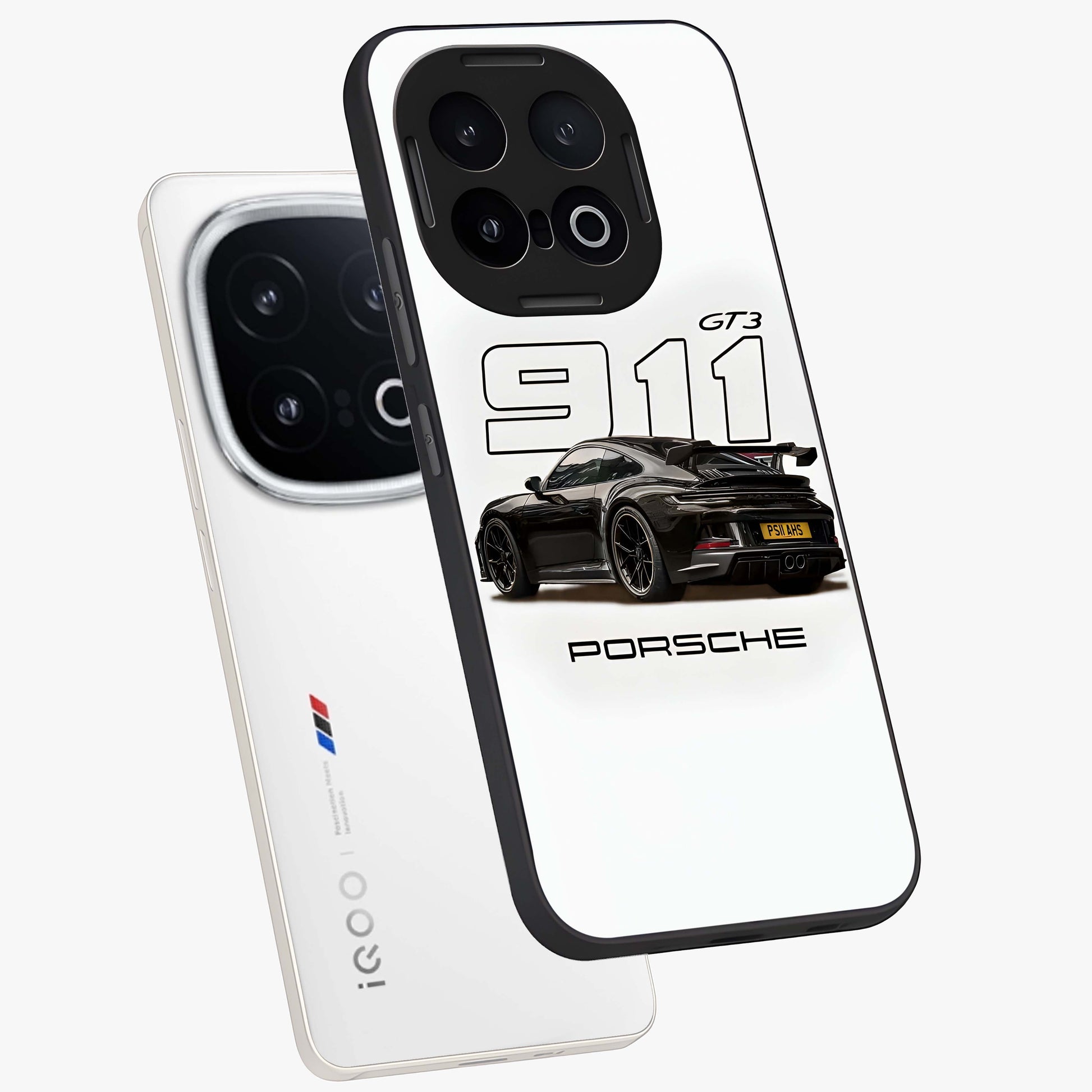 Turbo Legacy Icon Glass Case displayed in angled mockup highlighting dynamic automotive design with performance aesthetic.