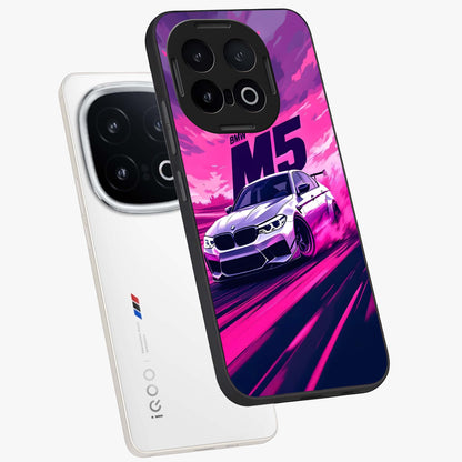 Velocity Drift Pulse Glass Case displayed in angled mockup highlighting dynamic drift design with sporty automotive aesthetic.