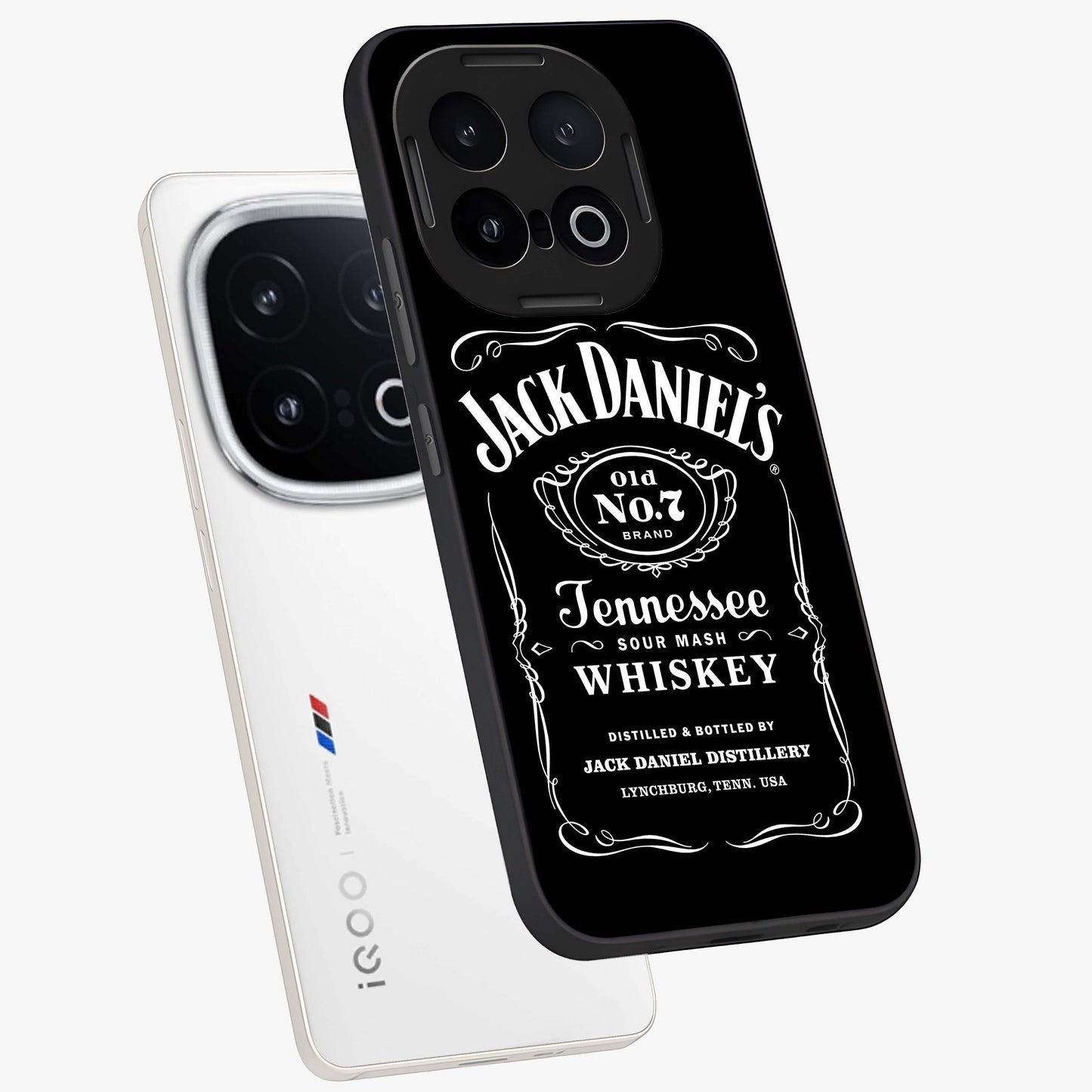 Vintage Whiskey Heritage Glass Case displayed in angled mockup highlighting retro beverage themed design with heritage aesthetic.