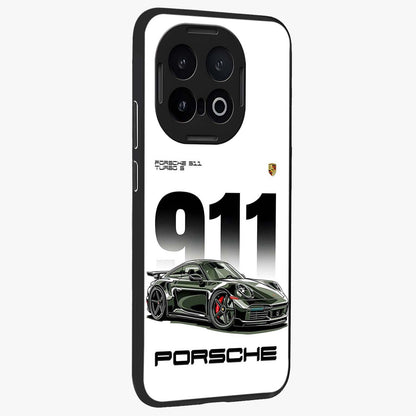 911 Turbo Dominance Glass Case upright perspective showcasing powerful racing design and modern automotive aesthetic.