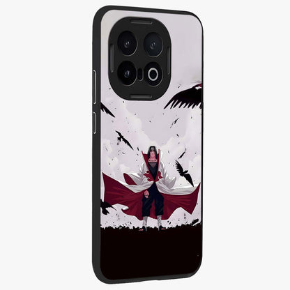 Crimson Crow Ascension Glass Case upright view showcasing dramatic crow artwork with bold gothic theme.