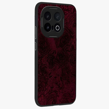 Crimson Fade Flow Glass Case upright view showcasing dynamic crimson flow artwork with stylish abstract theme.