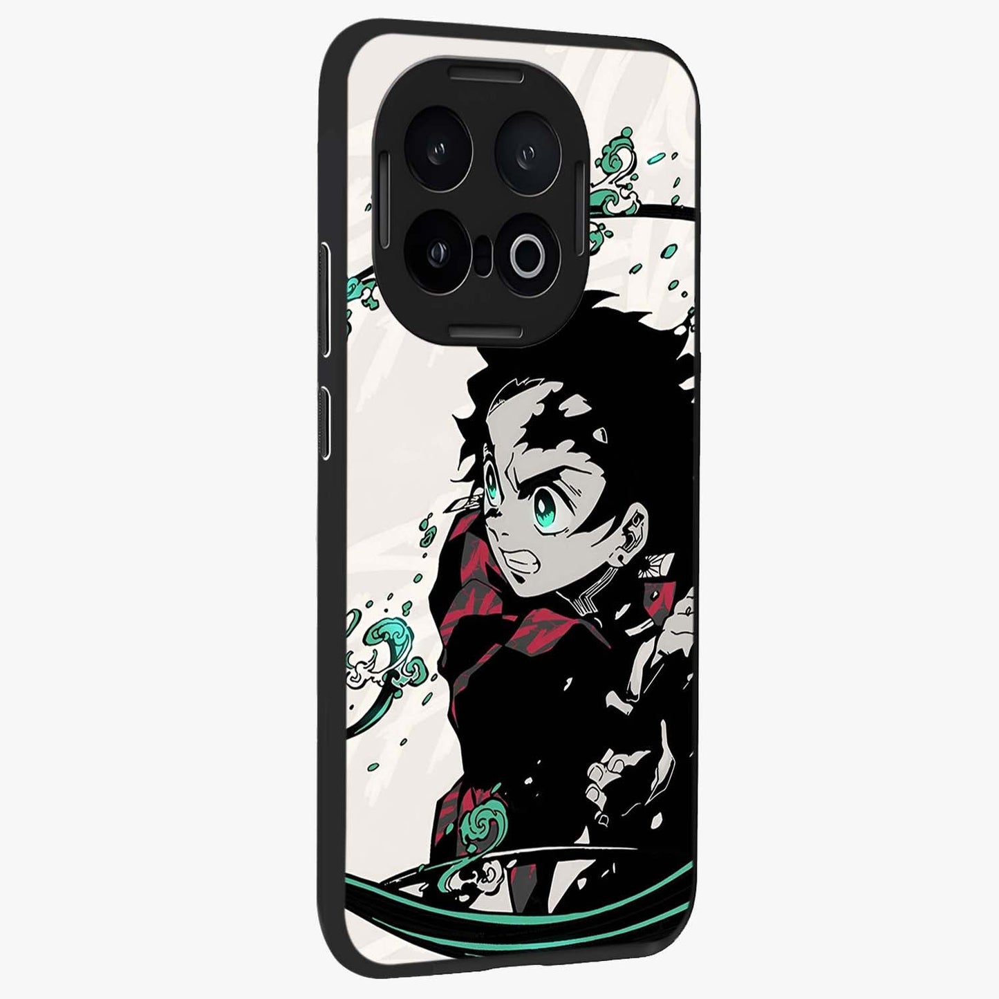 Demon Slayer Glass Case upright view showcasing powerful anime artwork with intense warrior theme.