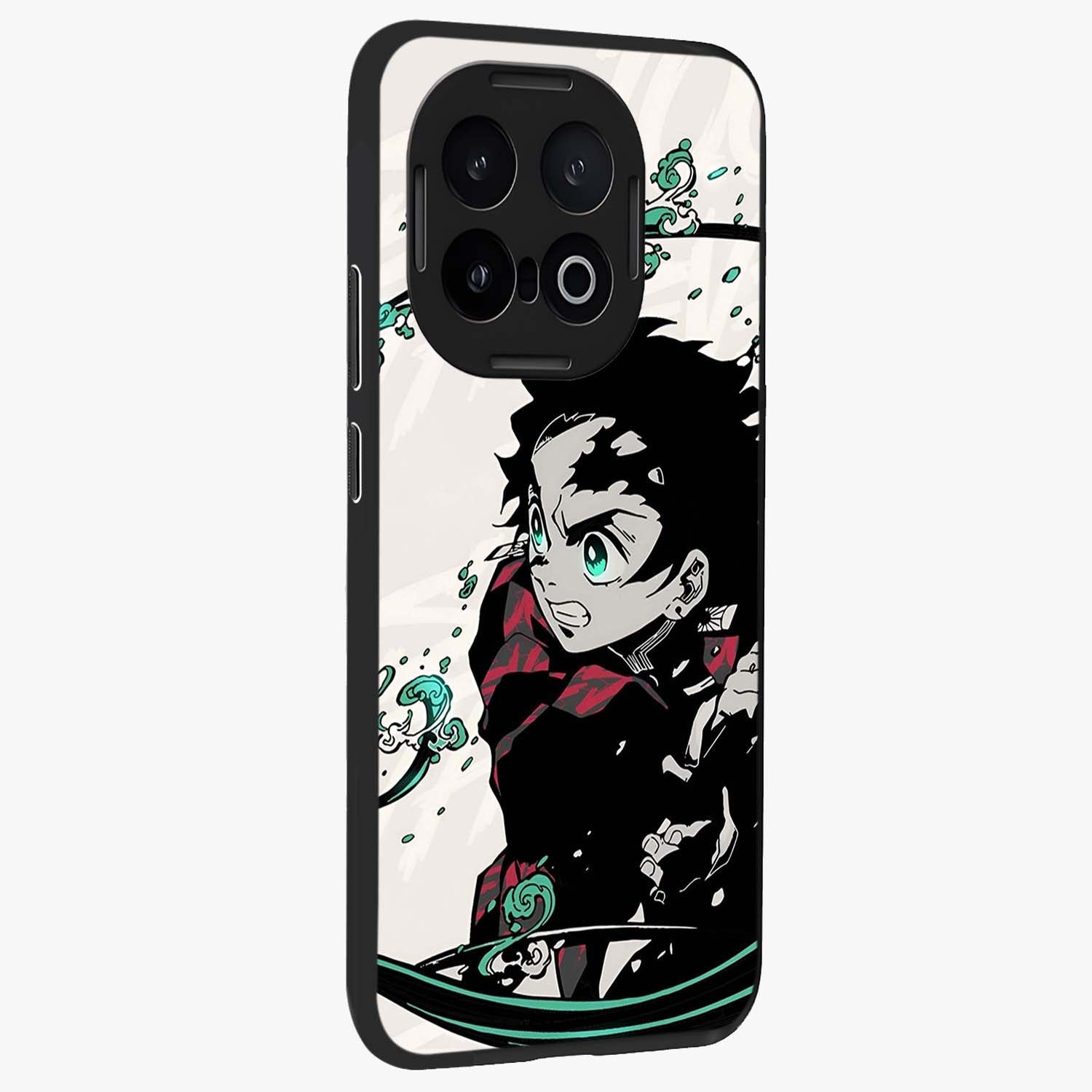 Demon Slayer Glass Case upright view showcasing powerful anime artwork with intense warrior theme.