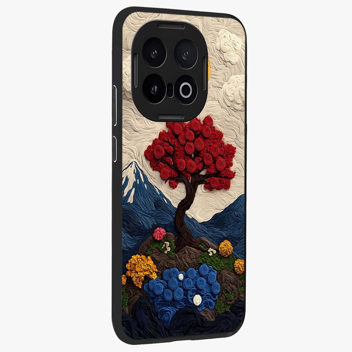 Eternal Nature Tapestry Glass Case upright view showcasing elegant nature tapestry design with decorative style.