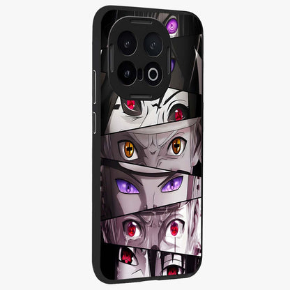 Eyes of Destiny Glass Case upright view showcasing symbolic eye artwork with dramatic artistic theme.