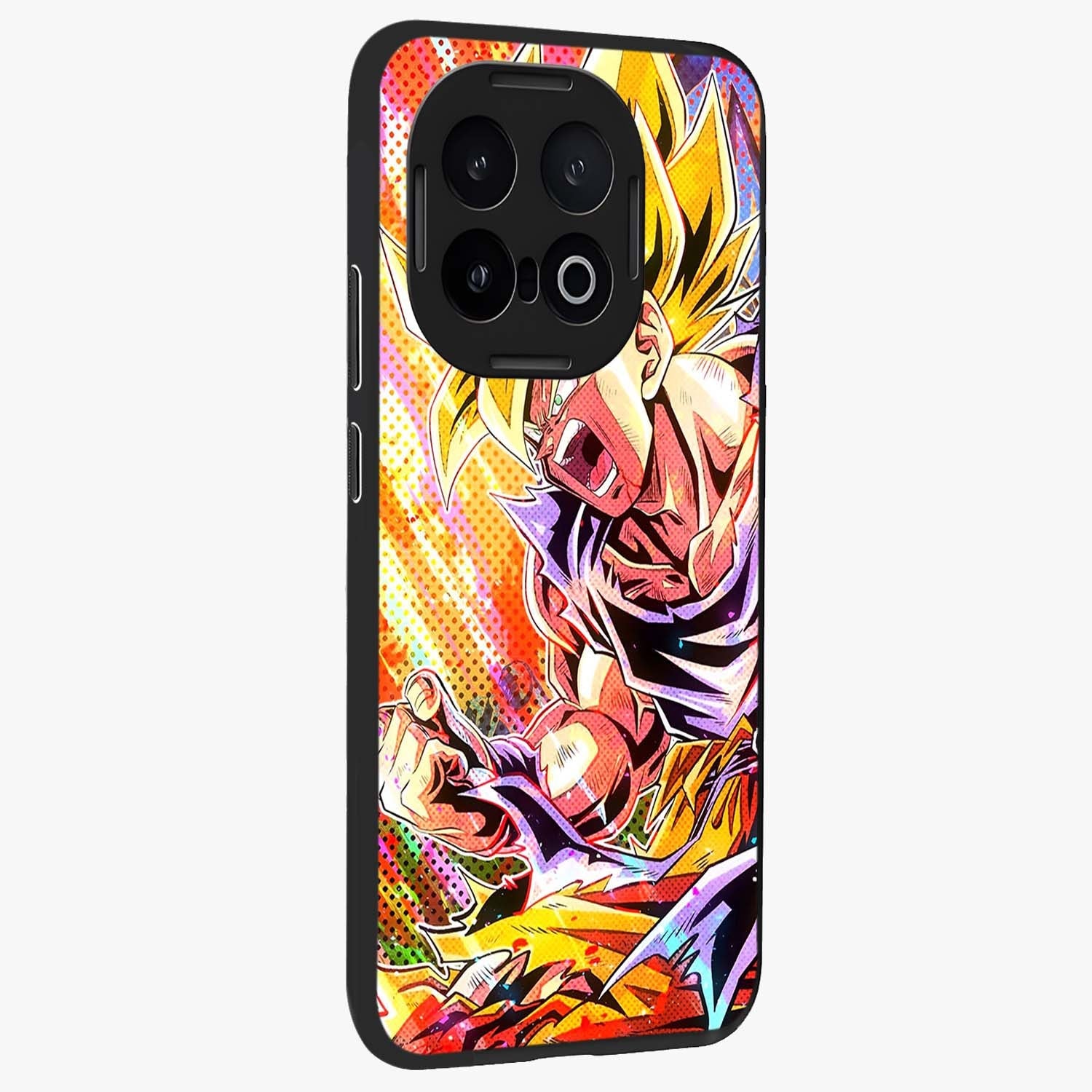 Firing Goku Glass Case upright view showcasing energetic anime artwork with bold warrior theme.