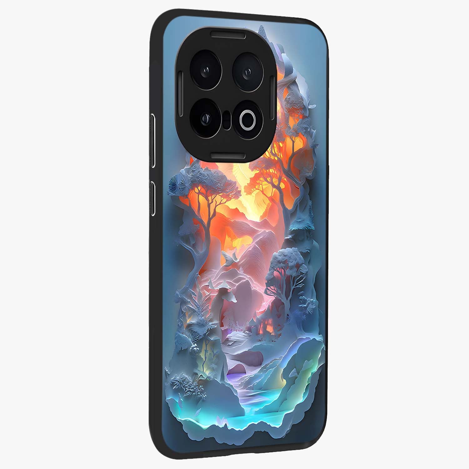 Glow Forest Portal Glass Case upright view showcasing enchanted forest portal artwork with fantasy nature theme.