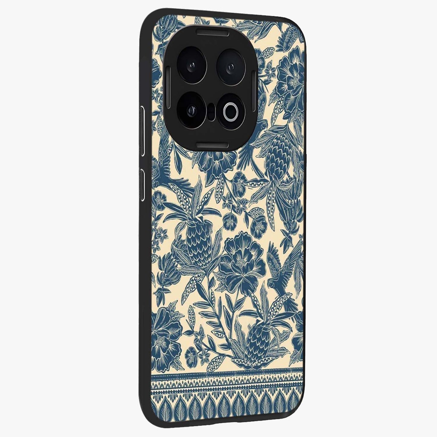 Heirloom Wild Bloom Glass Case upright view showcasing delicate wildflower artwork with timeless floral theme.