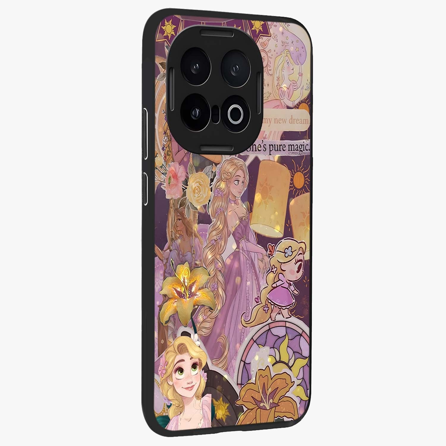 Magical Tangled Dream Glass Case upright view showcasing enchanting artistic artwork with dreamy fantasy theme.
