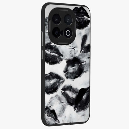 Midnight Kiss Marks Glass Case upright view showcasing stylish kiss mark artwork with trendy romantic theme.